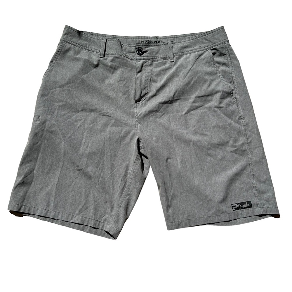 Pelagic Mens Gray Deep Sea Hybrid Shorts Size 38